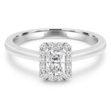 4/5 CTW Radiant Diamond Radiant Halo Engagement Ring in 14K White Gold (MD230007)