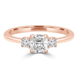 3/5 CTW Radiant Diamond Three-Stone Engagement Ring in 14K Rose Gold (MD230015)