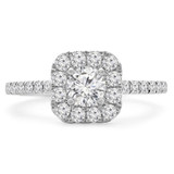 4/5 CTW Round Diamond Cushion Halo Engagement Ring in 14K White Gold with Accents (MD230029)