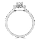 4/5 CTW Round Diamond Cushion Halo Engagement Ring in 14K White Gold with Accents (MD230029)