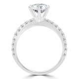 9/10 CTW Round Diamond 6-Prong Solitaire with Accents Engagement Ring in 14K White Gold (MD230033)