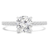 3/4 CTW Round Diamond Solitaire with Accents Engagement Ring in 14K White Gold (MD230037)