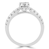 3/4 CTW Round Diamond Solitaire with Accents Engagement Ring in 14K White Gold (MD230038)