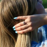 3/4 CTW Round Diamond Solitaire with Accents Engagement Ring in 14K White Gold (MD230038)