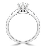 1 1/10 CTW Pear Diamond Solitaire with Accents Engagement Ring in 14K White Gold (MD230042)