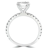 1 1/5 CTW Round Diamond Solitaire with Accents Engagement Ring in 14K White Gold (MD230049)