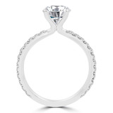 1 CTW Round Diamond Solitaire with Accents Engagement Ring in 14K White Gold (MD230059)