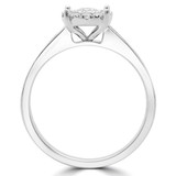 1/2 CTW Round Diamond Halo Engagement Ring in 14K White Gold with Channel set Accents (MD230064)