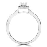 2/5 CTW Round Diamond Floral Halo Engagement Ring in 14K White Gold with Accents (MD230068)