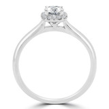 1/3 CTW Round Diamond Cushion Halo Engagement Ring in 14K White Gold (MD230094)