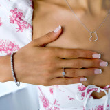 1/3 CTW Round Diamond Tappered Open Bridge Halo Engagement Ring in 14K White Gold (MD230095)