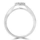 1/3 CTW Round Diamond Tappered Open Bridge Halo Engagement Ring in 14K White Gold (MD230095)
