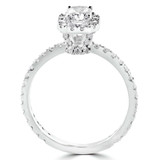 3/4 CTW Emerald Diamond High Set Radiant Halo Engagement Ring in 14K White Gold with Accents (MD230097)