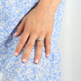 1 CTW Round Diamond Vintage Open Bridge Halo Engagement Ring in 14K White Gold with Accents (MD230099)