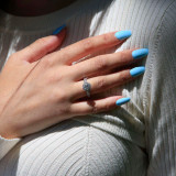 1 CTW Round Diamond Vintage Open Bridge Halo Engagement Ring in 14K White Gold with Accents (MD230099)