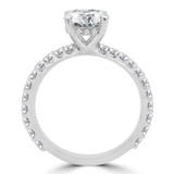 1 1/5 CTW Round Diamond Solitaire with Accents Engagement Ring in 14K White Gold (MD230113)