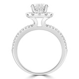 1 9/10 CTW Round Diamond High set Three-row Halo Engagement Ring in 18K White Gold with Accents (MD230120)