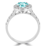 1 1/4 CTW Round Green Diamond Halo Engagement Ring in 14K White Gold with Accents (MD230121)