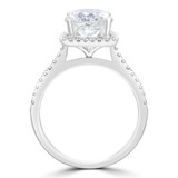 2 9/10 CTW Round Diamond Cushion Halo Engagement Ring in 18K White Gold with Accents (MD230128)