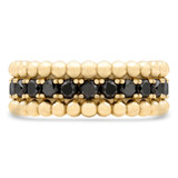 2 1/2 CTW Round Black Diamond Ball Patterned Full Eternity Anniversary Wedding Band Ring in 14K Yellow Gold (Size 9 ONLY) (MD230135)