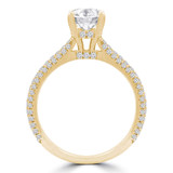 1 2/3 CTW Round Diamond Cathedral Three-row Solitaire with Accents Engagement Ring in 18K Yellow Gold (MD230137)