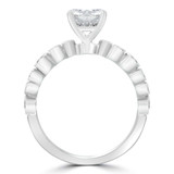 1 1/4 CTW Round Diamond Vintage Solitaire with Accents Engagement Ring in 18K White Gold with Bezel Set Accents (MD230142)