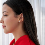 3/4 CTW Round Diamond Bezel Set Halo Stud Earrings in 14K Yellow Gold (MD230162)