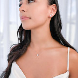 3/5 CT Round Diamond Bezel Set Necklace in 14K White Gold (MD230198)