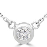 1/4 CT Round Diamond Bezel Set Necklace in 14K White Gold (MD230200)