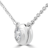 1/4 CT Round Diamond Bezel Set Necklace in 14K White Gold (MD230200)