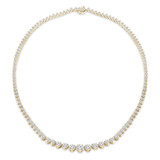 16 3/5 CTW Round Diamond Graduated Tennis Necklace in 14K Yellow Gold (MD230222)