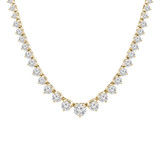16 3/5 CTW Round Diamond Graduated Tennis Necklace in 14K Yellow Gold (MD230222)