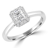 7/8 CTW Radiant Diamond Radiant Halo Engagement Ring in 14K White Gold (MD230238)