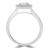 9/10 CTW Round Diamond Cathedral Open Bridge Halo Engagement Ring in 14K White Gold (MD230239)
