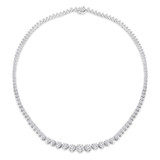 16 1/3 CTW Round Diamond Graduated Tennis Necklace in 14K White Gold (MD230245)
