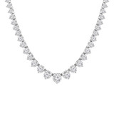 16 1/3 CTW Round Diamond Graduated Tennis Necklace in 14K White Gold (MD230245)