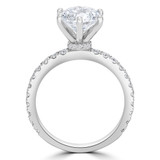 1 1/2 CTW Round Lab Created Diamond  6-Prong Hidden Halo Solitaire with Accents Engagement Ring in 14K White Gold (MD230249)