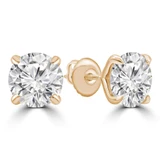 3 CTW Round Lab Created Diamond  4-Prong Stud Earrings in 14K Yellow Gold (MD230284)