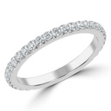 1/2 CTW Round Diamond 3/4 Way Shared-prong Semi-Eternity Anniversary Wedding Band Ring in 14K White Gold (MD230293)