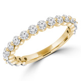7/8 CTW Round Diamond 3/4 Way Shared-prong Semi-Eternity Anniversary Wedding Band Ring in 14K Yellow Gold (MD230304)