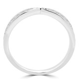 1/7 CTW Round Diamond Pinched Semi-Eternity Anniversary Wedding Band Ring in 14K White Gold (MD230306)