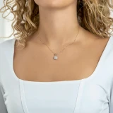 5/8 CTW Round Diamond Double Cushion Halo Pendant Necklace in 14K Yellow Gold (MD240028)