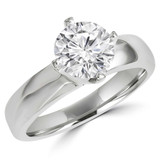1 1/2 CT Round Lab Created Diamond  4-Prong Solitaire Engagement Ring in 14K White Gold (MD240064)