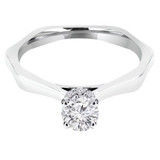 1 1/8 CTW Round Lab Created Diamond  4-Prong Hidden Halo Solitaire with Accents Engagement Ring in 14K White Gold (MD240065)