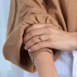 9/10 CTW Round Diamond 6-Prong Vintage Solitaire with Accents Engagement Ring in 14K Rose Gold (MD240068)