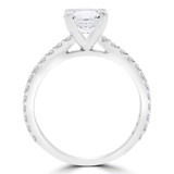 7/8 CTW Round Diamond Solitaire with Accents Engagement Ring in 14K White Gold (MD240072)