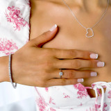 1/3 CTW Round Diamond Cushion Halo Engagement Ring in 14K White Gold (MD240076)