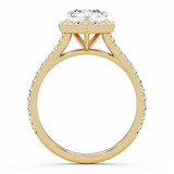 1 1/2 CTW Pear Diamond Pear Halo Engagement Ring in 14K Yellow Gold with Accents (MD240077)