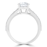1 1/20 CTW Round Diamond Tapered Solitaire with Accents Engagement Ring in 14K White Gold (MD240079)