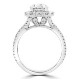 2 1/4 CTW Round Diamond Twisted Split-shank Halo Engagement Ring in 14K White Gold (MD240094)